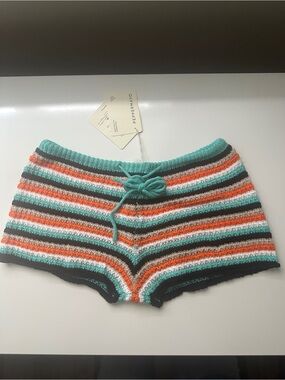 Peppermayo Pour It Up Crochet Mini Shorts